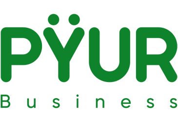 Grünes PYUR Business Logo für Internet- und Telekommunikationsdienstleistungen.